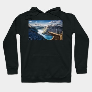 Trolltunga Norway Fjord Painting Hoodie